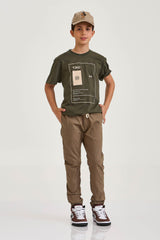 CAMISETA REGULAR MEIA MALHA PENTEADA ESTAMPADA 192347i INFANTIL