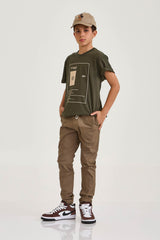 CAMISETA REGULAR MEIA MALHA PENTEADA ESTAMPADA 192347i INFANTIL