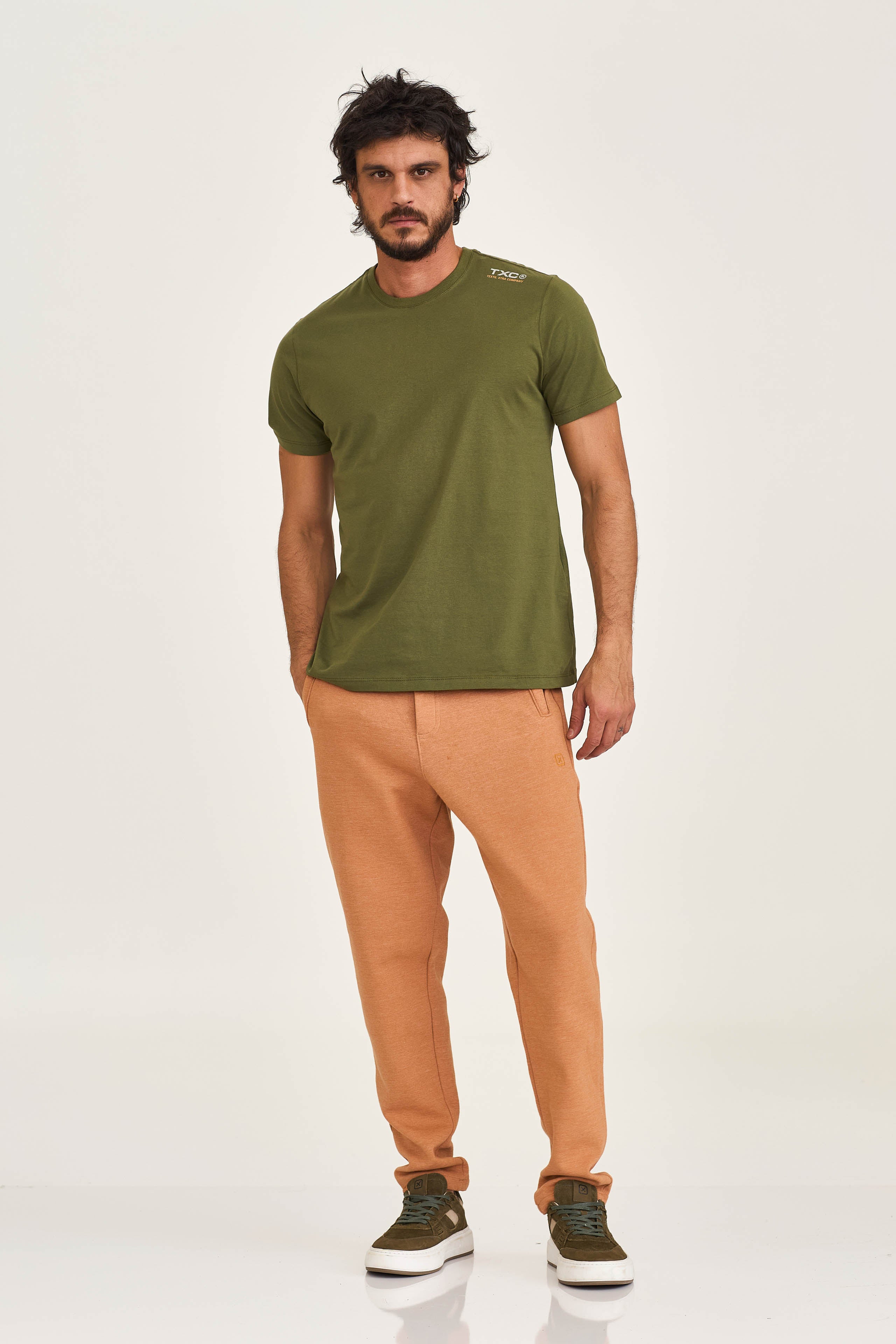 CAMISETA REGULAR MEIA MALHA PENTEADA ESTAMPADA 192352P