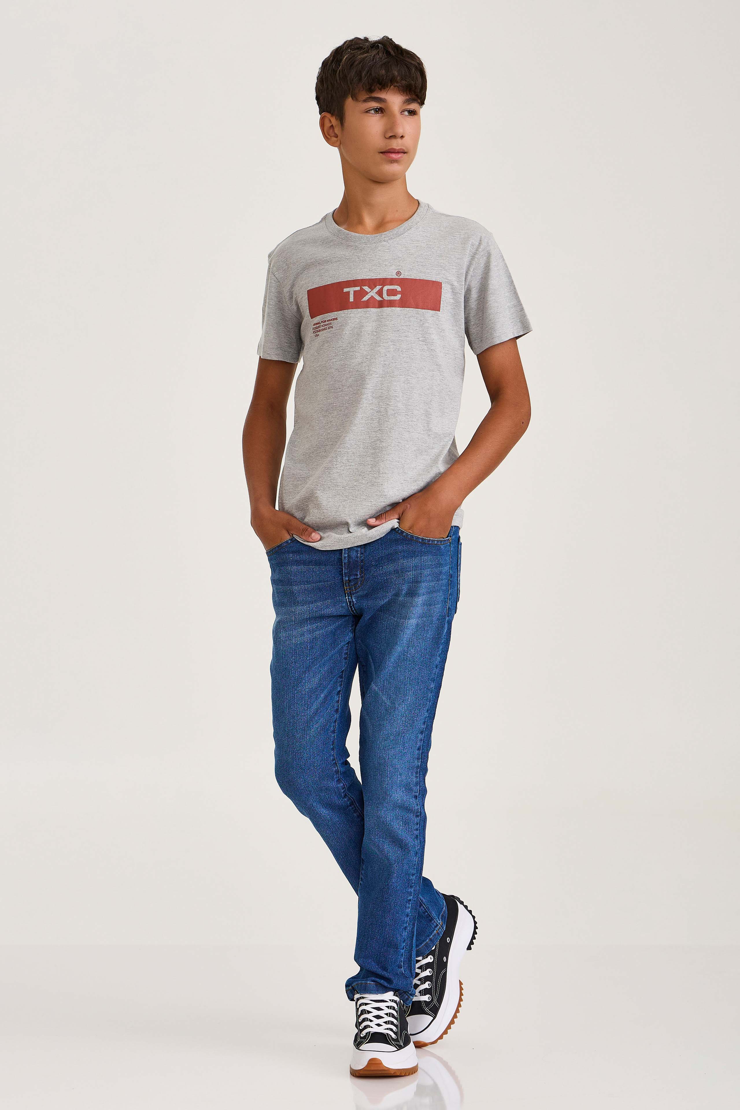 CAMISETA REGULAR MEIA MALHA PENTEADA ESTAMPADA 192386i INFANTIL