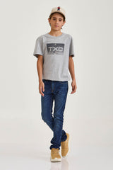 CAMISETA REGULAR MEIA MALHA PENTEADA ESTAMPADA 192387i INFANTIL