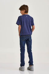 CAMISETA REGULAR MEIA MALHA PENTEADA ESTAMPADA 192391i INFANTIL