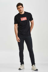 CAMISETA REGULAR MEIA MALHA PENTEADA ESTAMPADA 192417