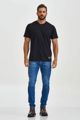 CAMISETA REGULAR MEIA MALHA PENTEADA BORDADA 192424