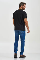 CAMISETA REGULAR MEIA MALHA PENTEADA BORDADA 192424