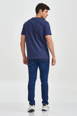 CAMISETA REGULAR MEIA MALHA PENTEADA ESTAMPADA 192446