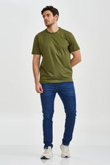 CAMISETA REGULAR MEIA MALHA PENTEADA BORDADA 192473