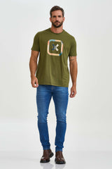 CAMISETA REGULAR MEIA MALHA PENTEADA ESTAMPADA 192476