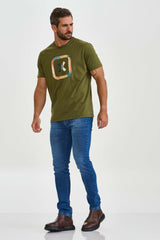 CAMISETA REGULAR MEIA MALHA PENTEADA ESTAMPADA 192476