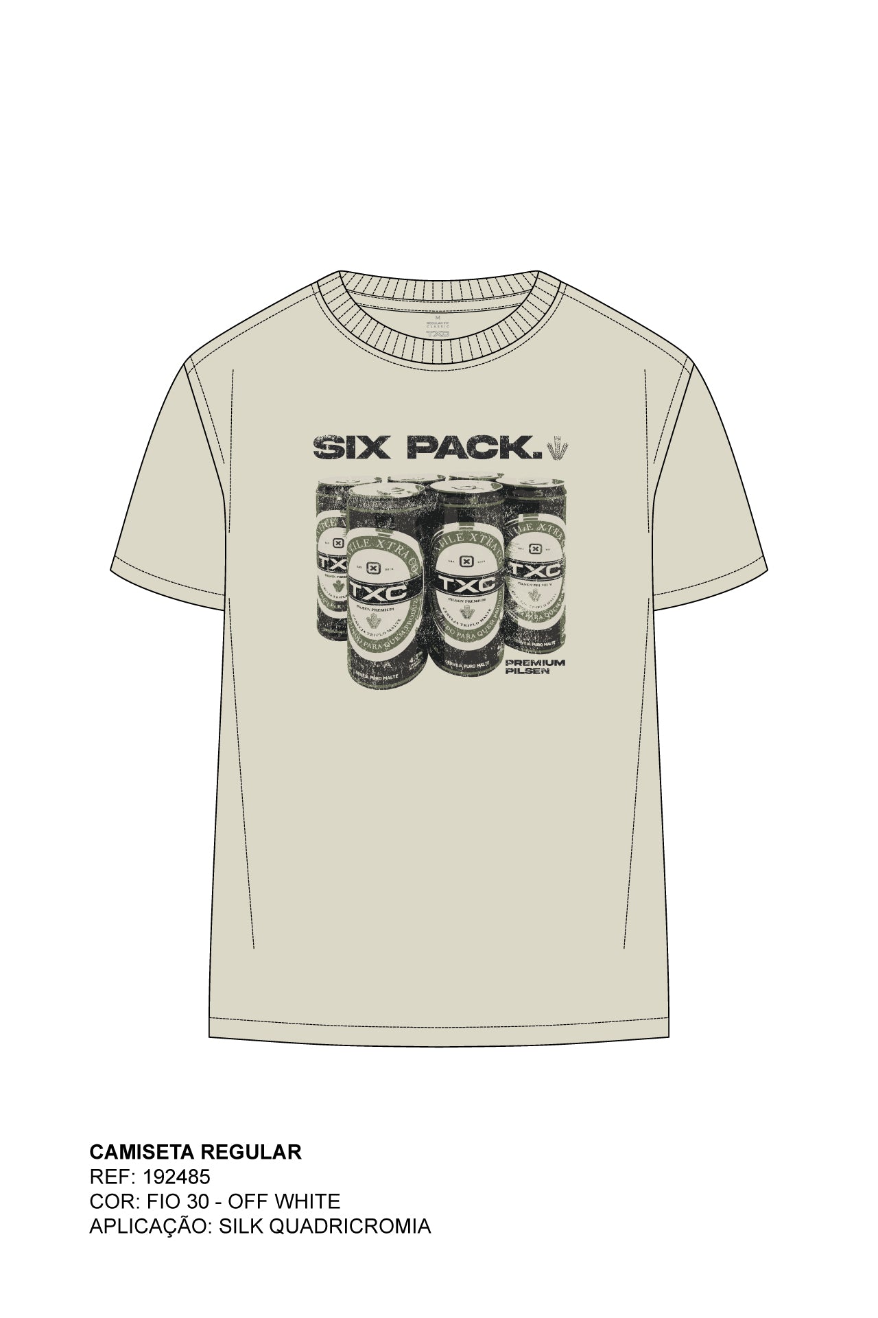 CAMISETA REGULAR MEIA MALHA PENTEADA ESTAMPADA 192485