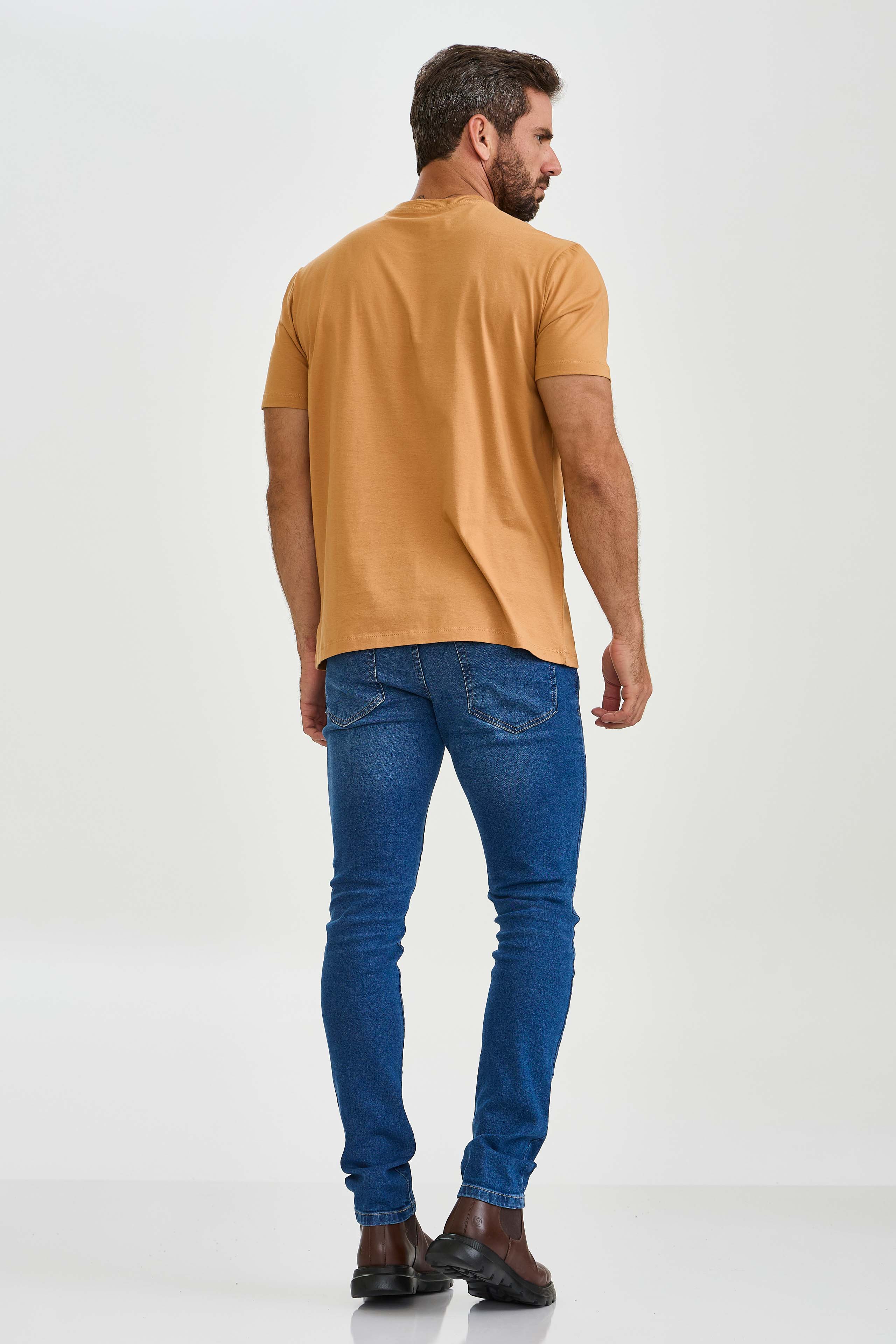 CAMISETA REGULAR MEIA MALHA PENTEADA ESTAMPADA 192487