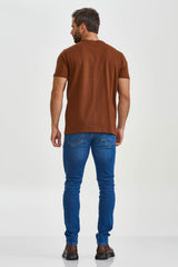 CAMISETA REGULAR MEIA MALHA PENTEADA ESTAMPADA 192506