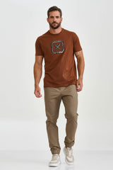 CAMISETA REGULAR MEIA MALHA PENTEADA ESTAMPADA 192513