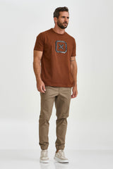 CAMISETA REGULAR MEIA MALHA PENTEADA ESTAMPADA 192513