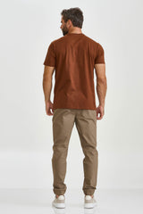 CAMISETA REGULAR MEIA MALHA PENTEADA ESTAMPADA 192513