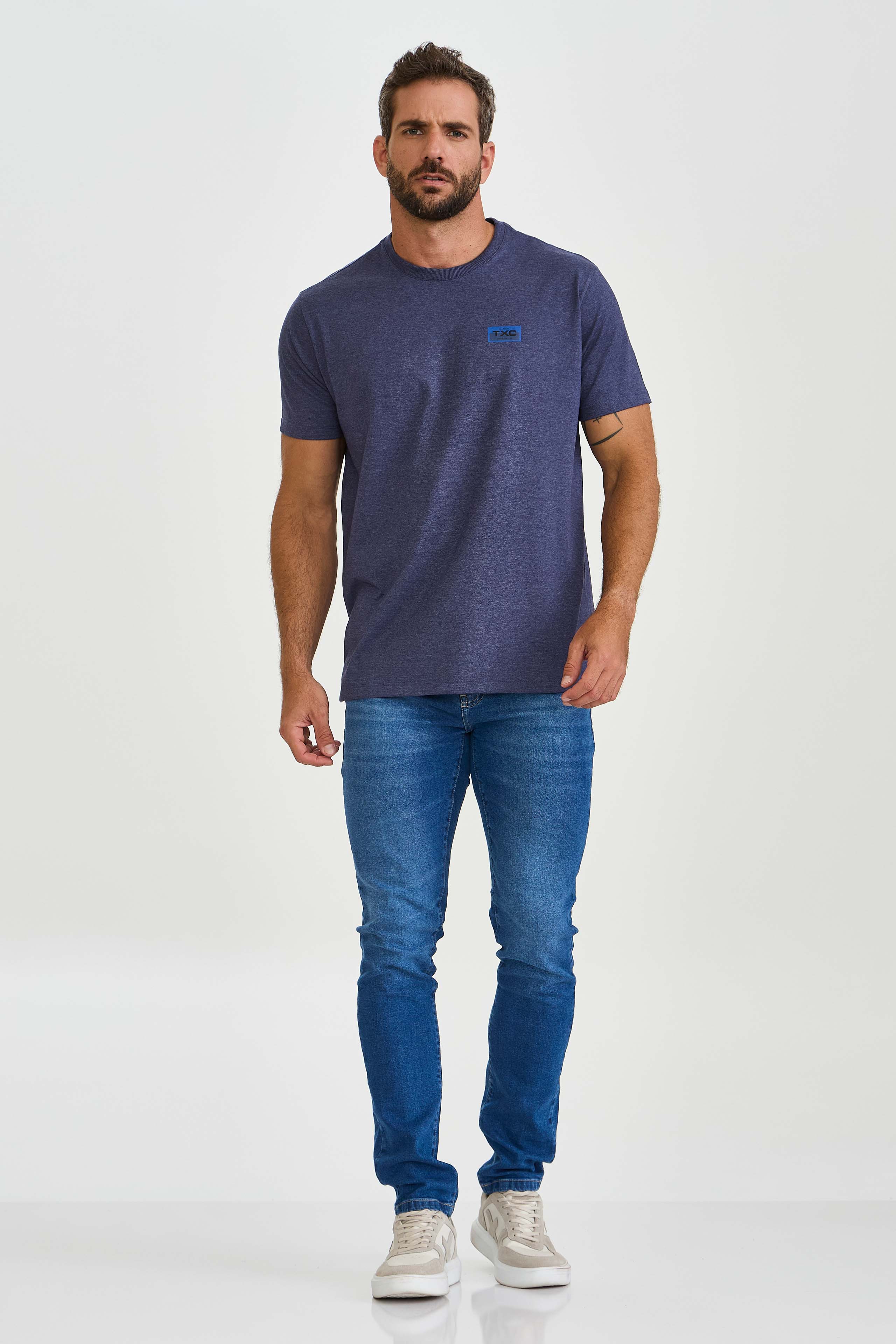 CAMISETA REGULAR MALHA MESCLA ESTAMPADA 192523