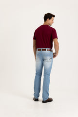 CAMISETA REGULAR MEIA MALHA PENTEADA ESTAMPADA 192586