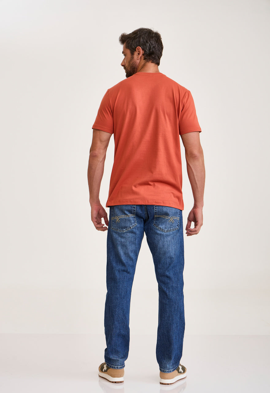 CAMISETA REGULAR MEIA MALHA PENTEADA ESTAMPADA 192754