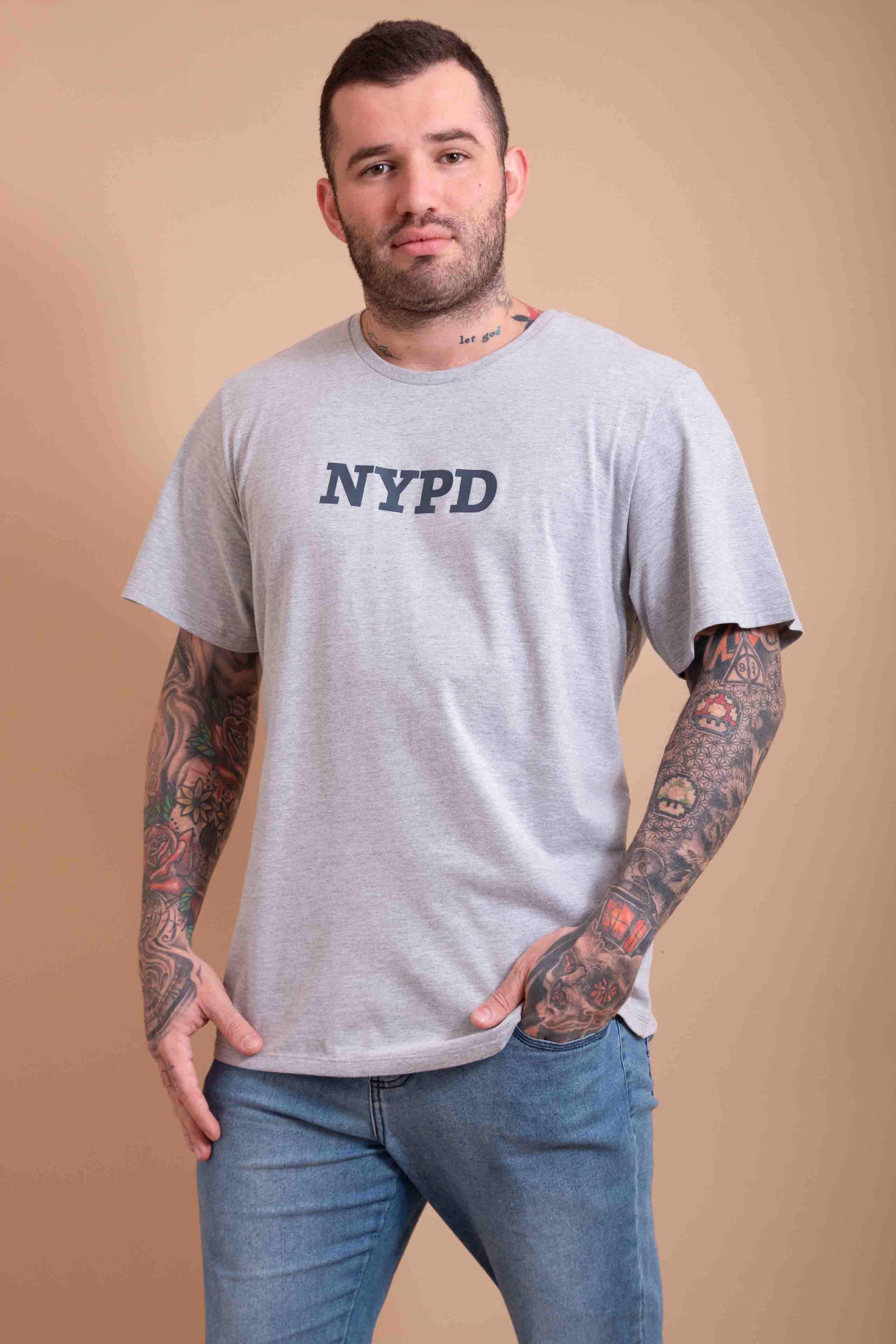 Camiseta Masculina NYPD Plus Size - 19818P