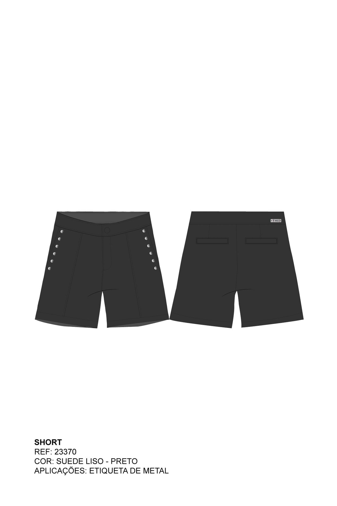 SHORT ALFAITARIA SUEDE PLAQUINHA 23370