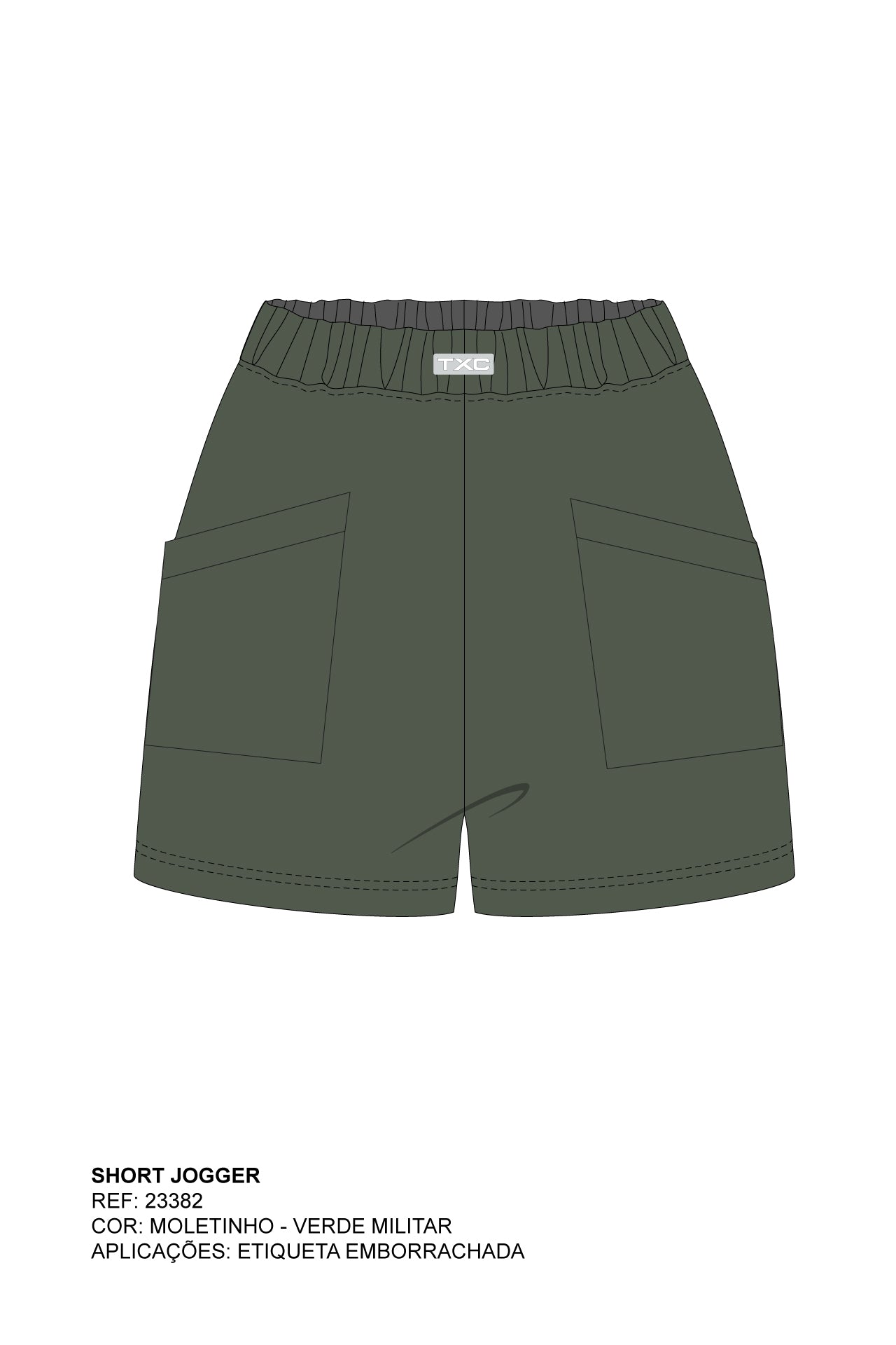 BERMUDA JOGGER MALHA COM ETIQUETA 23382