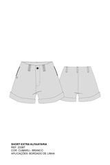 SHORT ALFAIATARIA SARJA BORDADO 23387