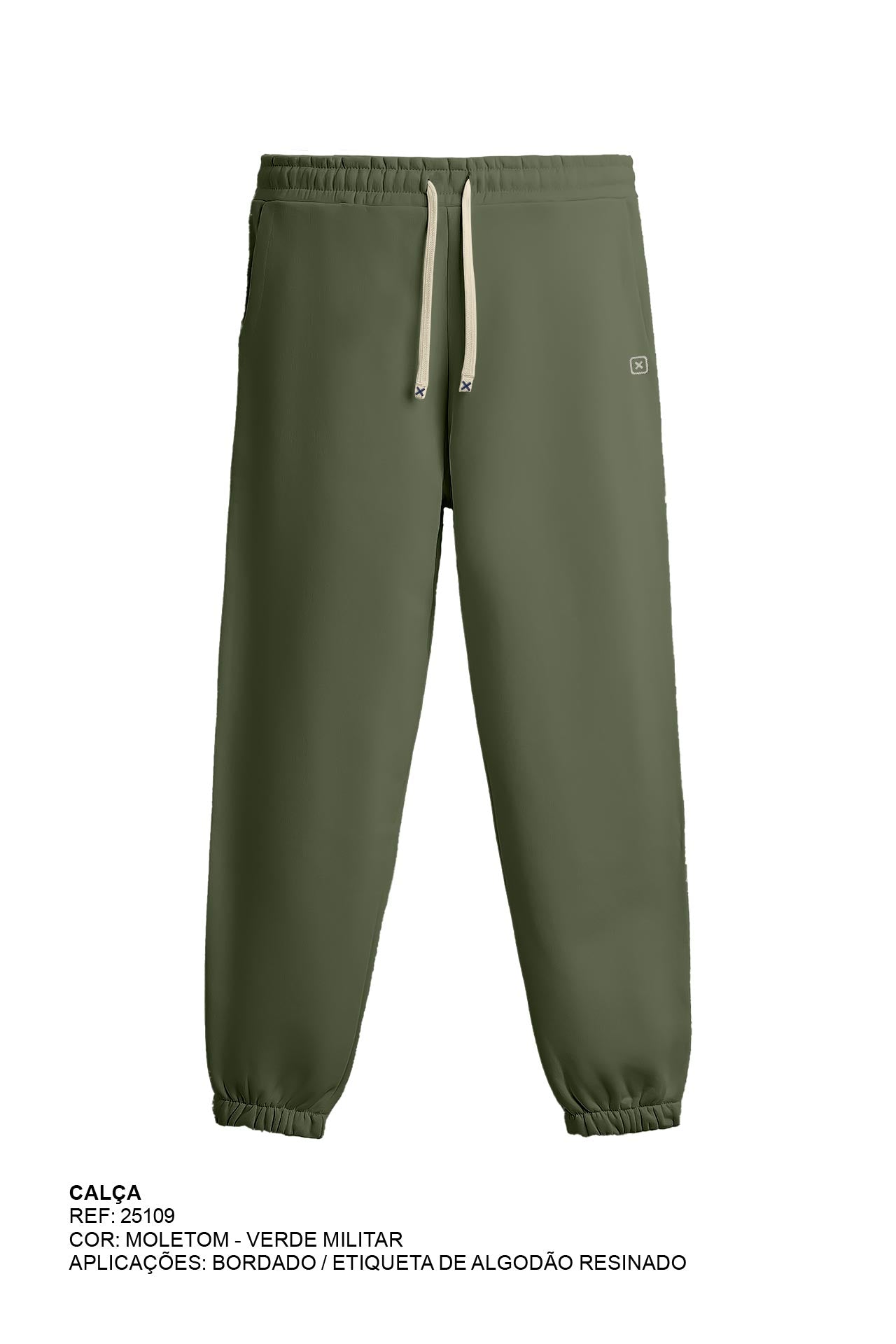 CALCA JOGGER MOLETOM BORDADA 25109