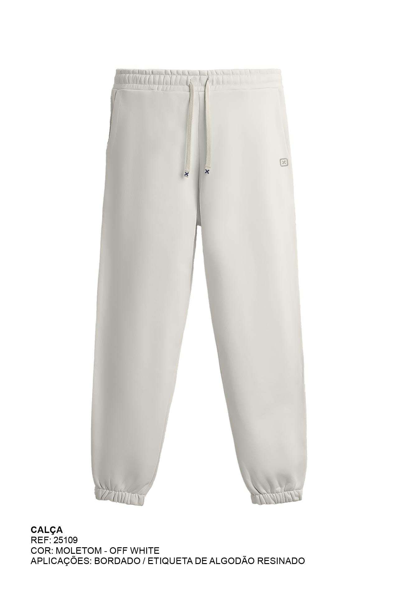 CALCA JOGGER MOLETOM BORDADA 25109