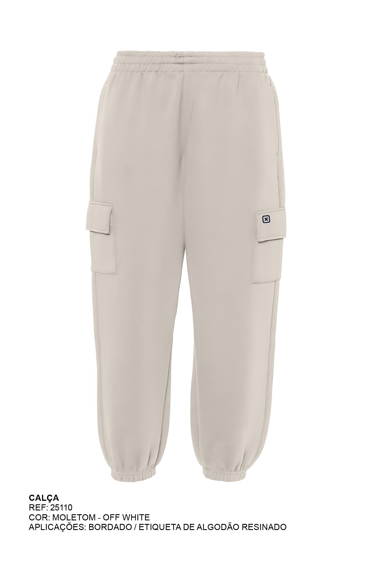 CALCA JOGGER MOLETOM BORDADO 25110