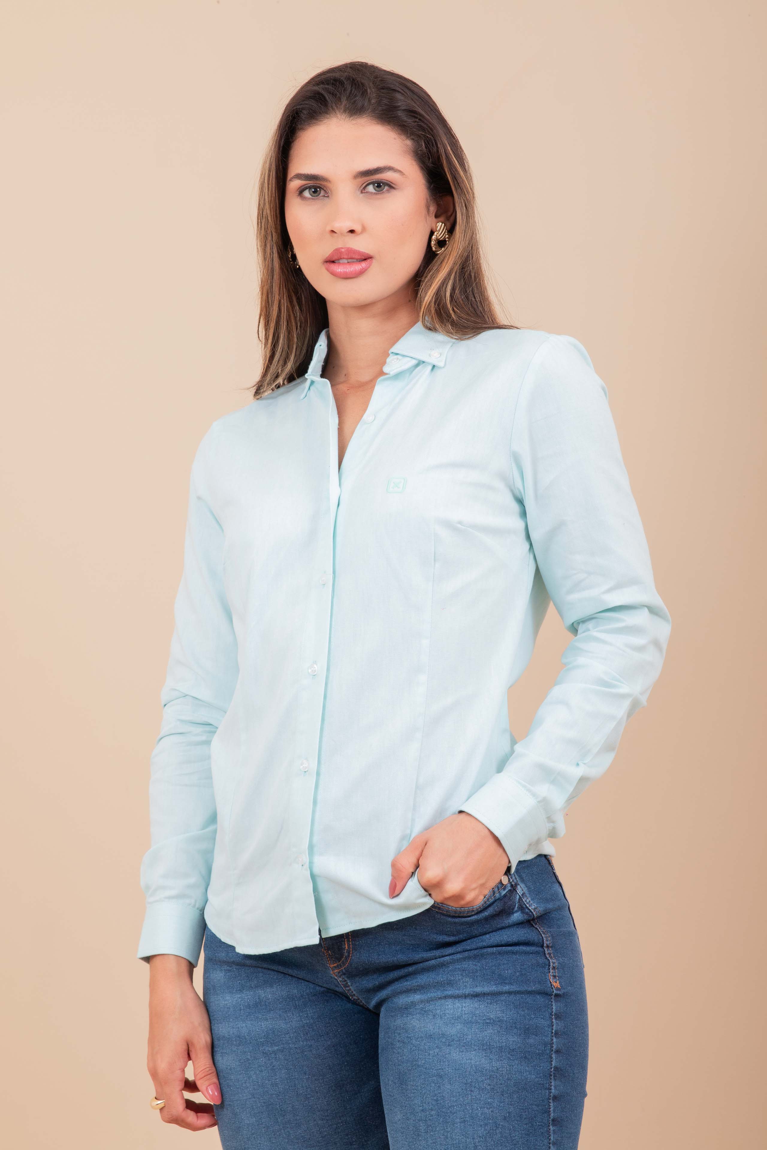 Camisa Feminina Manga Longa - 12155L