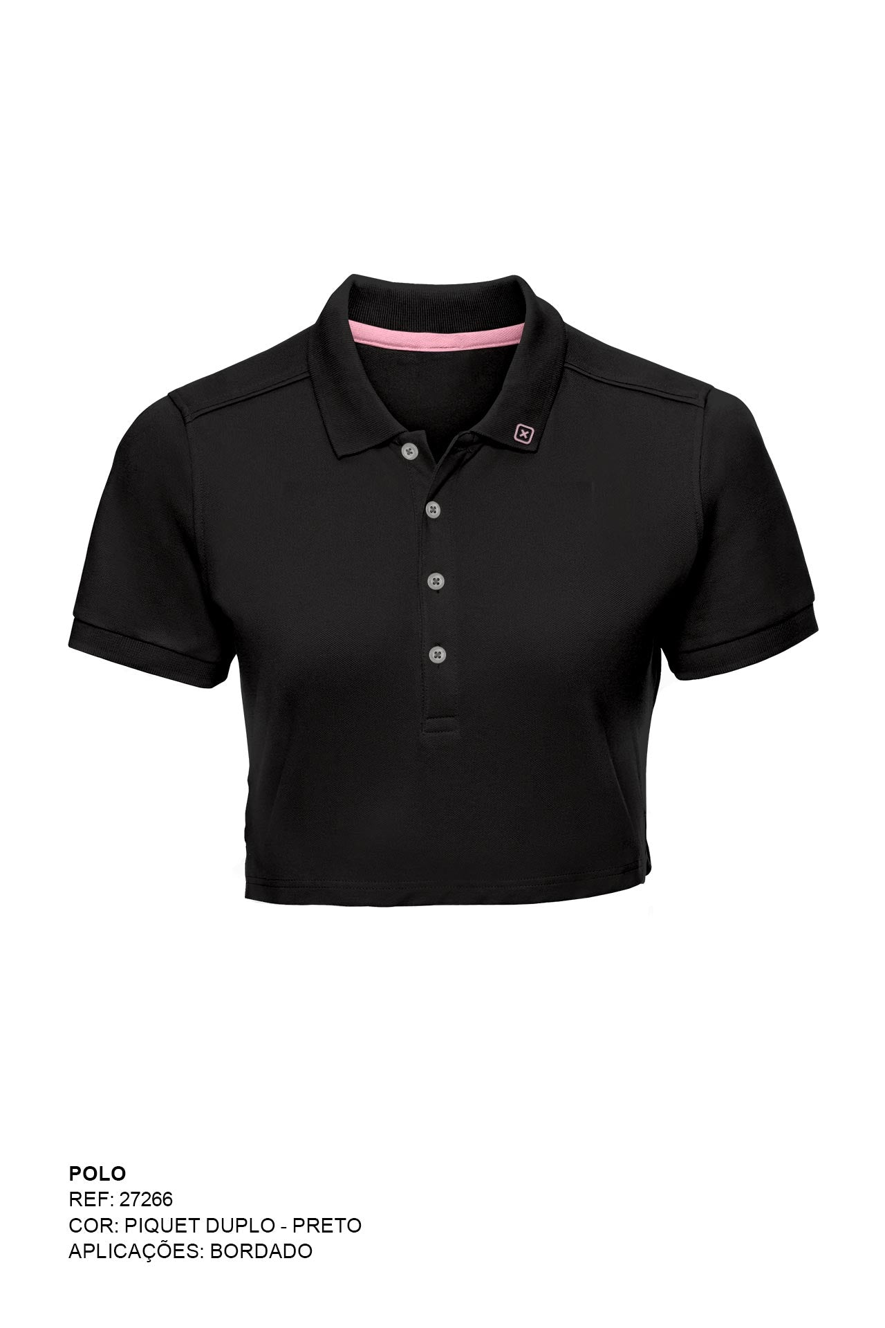 POLO CROPPED SLIM CUSTOM BORDADO 27266