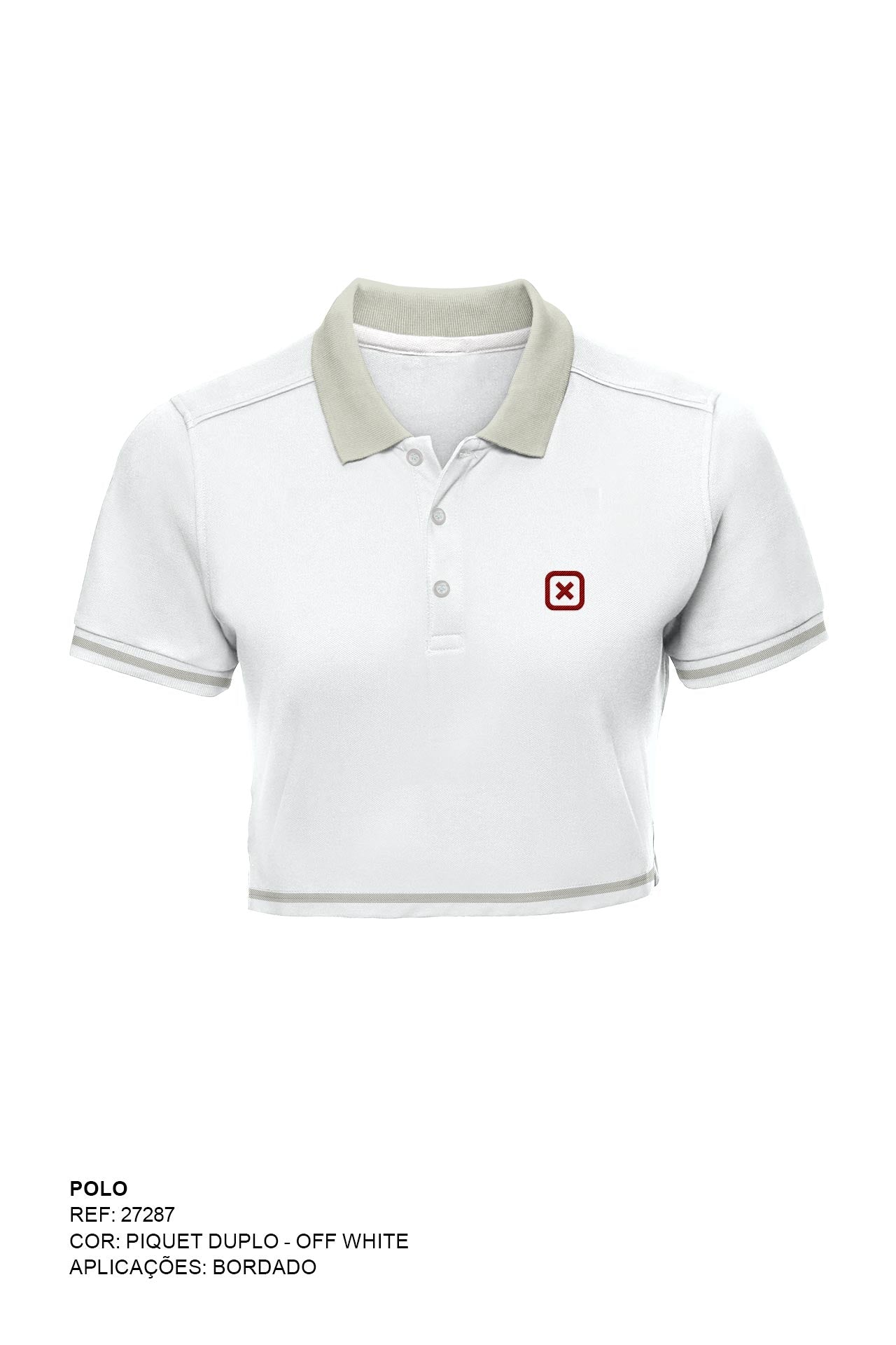POLO CROPPED SLIM CUSTOM BORDADA 27287