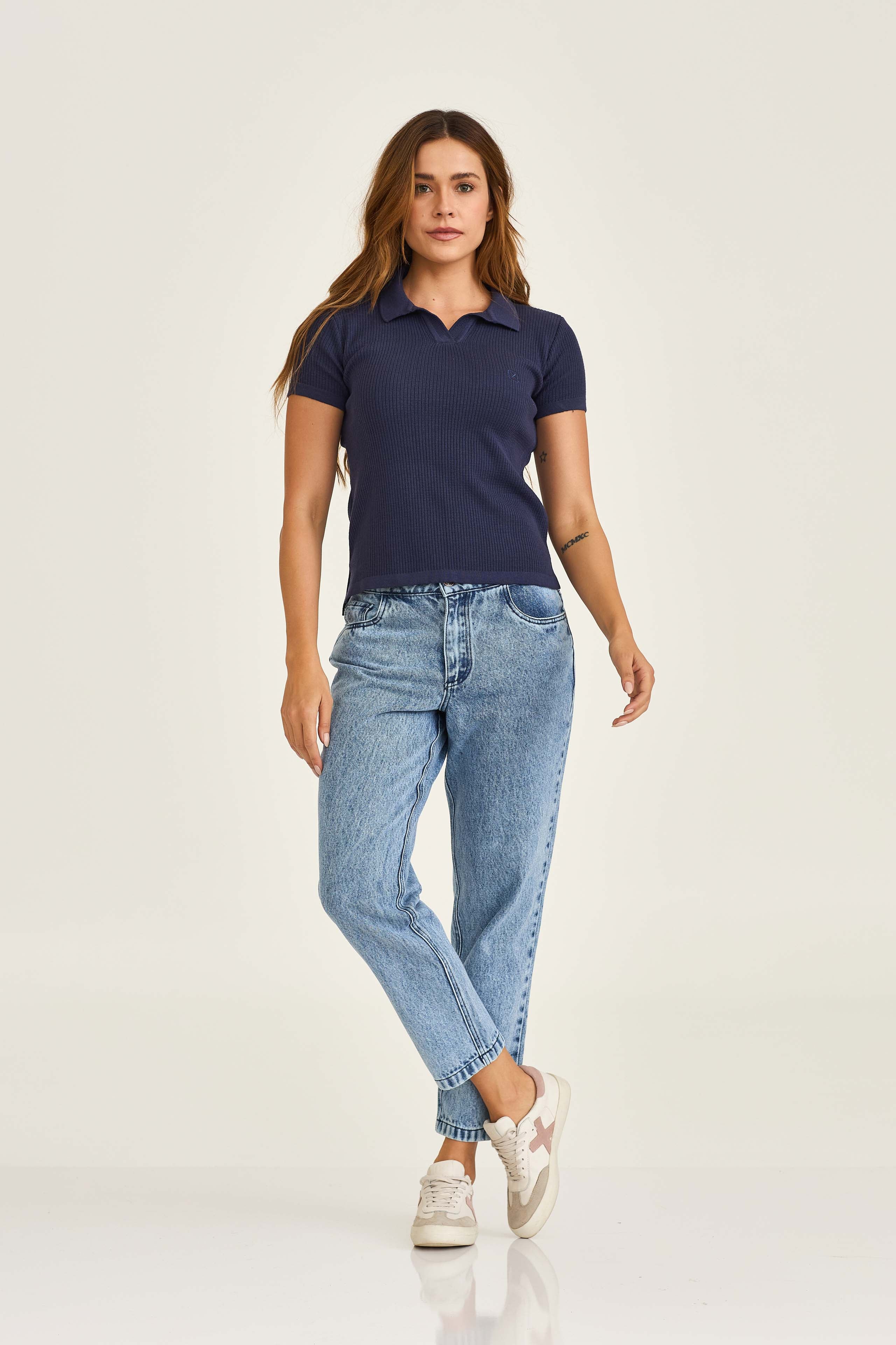 POLO TRICOT CUSTOM SLIM BORDADO 27289