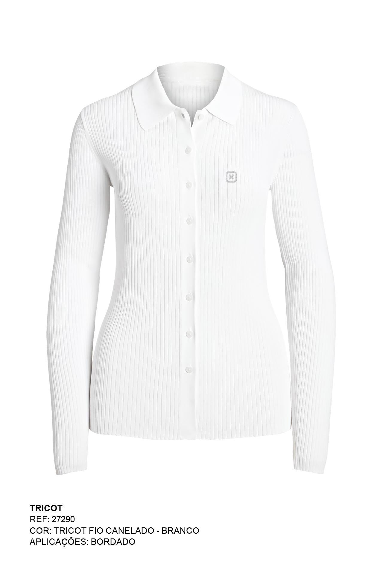 POLO ML TRICOT CUSTOM SLIM BORDADO 27290