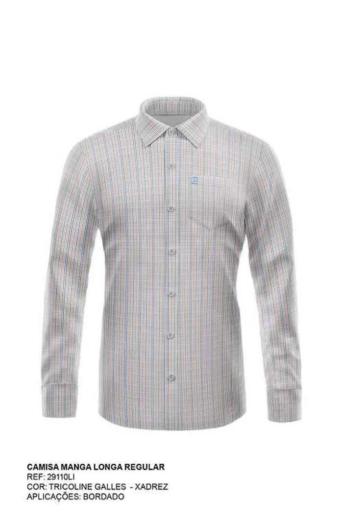 CAMISA CUSTOM ML REGULAR BORDADO 29110Li INFANTIL