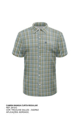 CAMISA REGULAR TRICOLINE FLANELADO  BORDADA 29131C