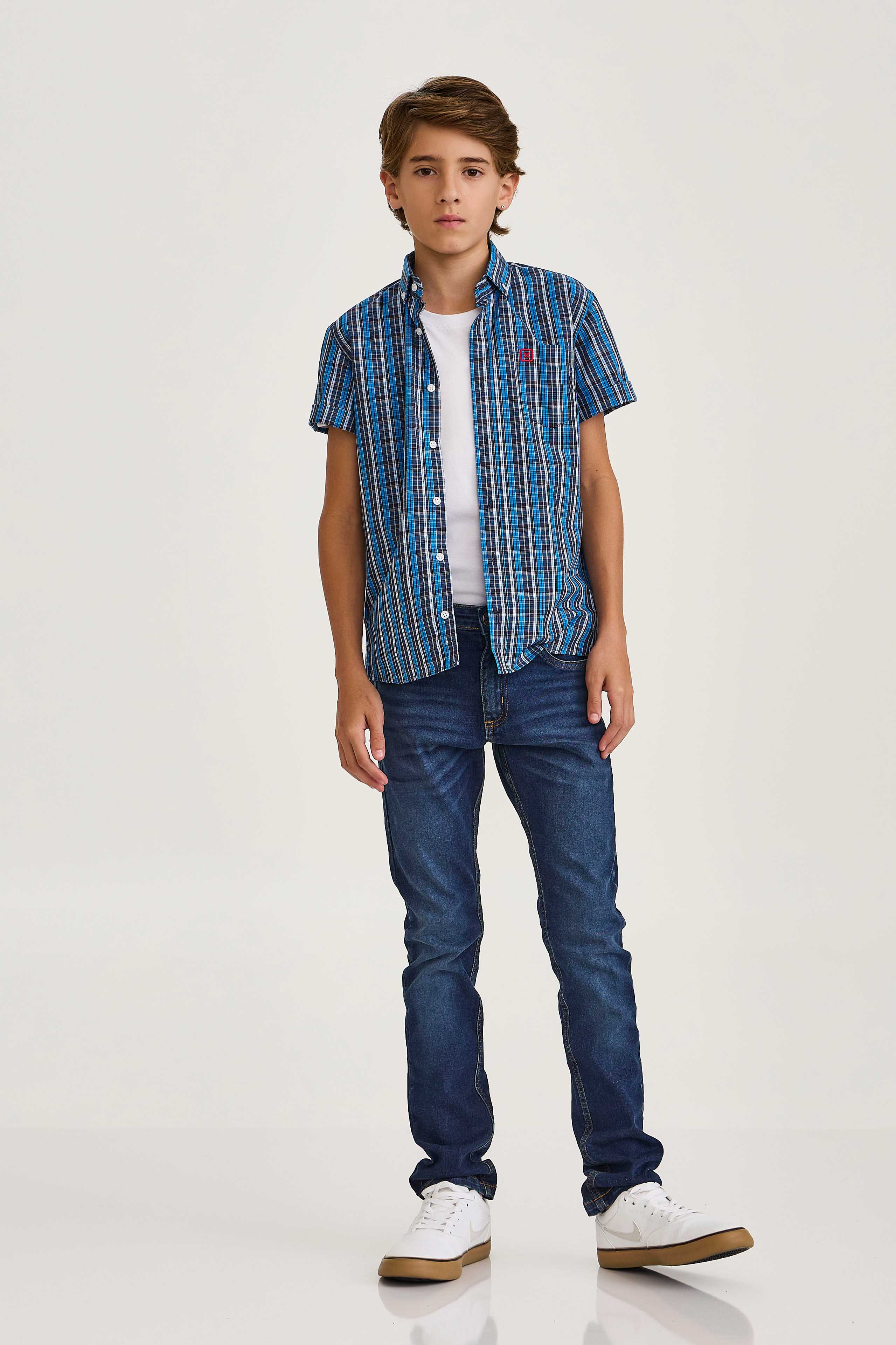 CAMISA REGULAR TRICOLINE BORDADA 29136Ci INFANTIL