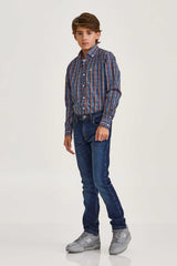 CAMISA REGULAR TRICOLINE BORDADA 29139Li INFANTIL