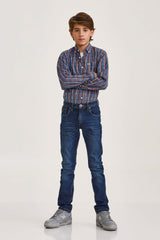 CAMISA REGULAR TRICOLINE BORDADA 29139Li INFANTIL