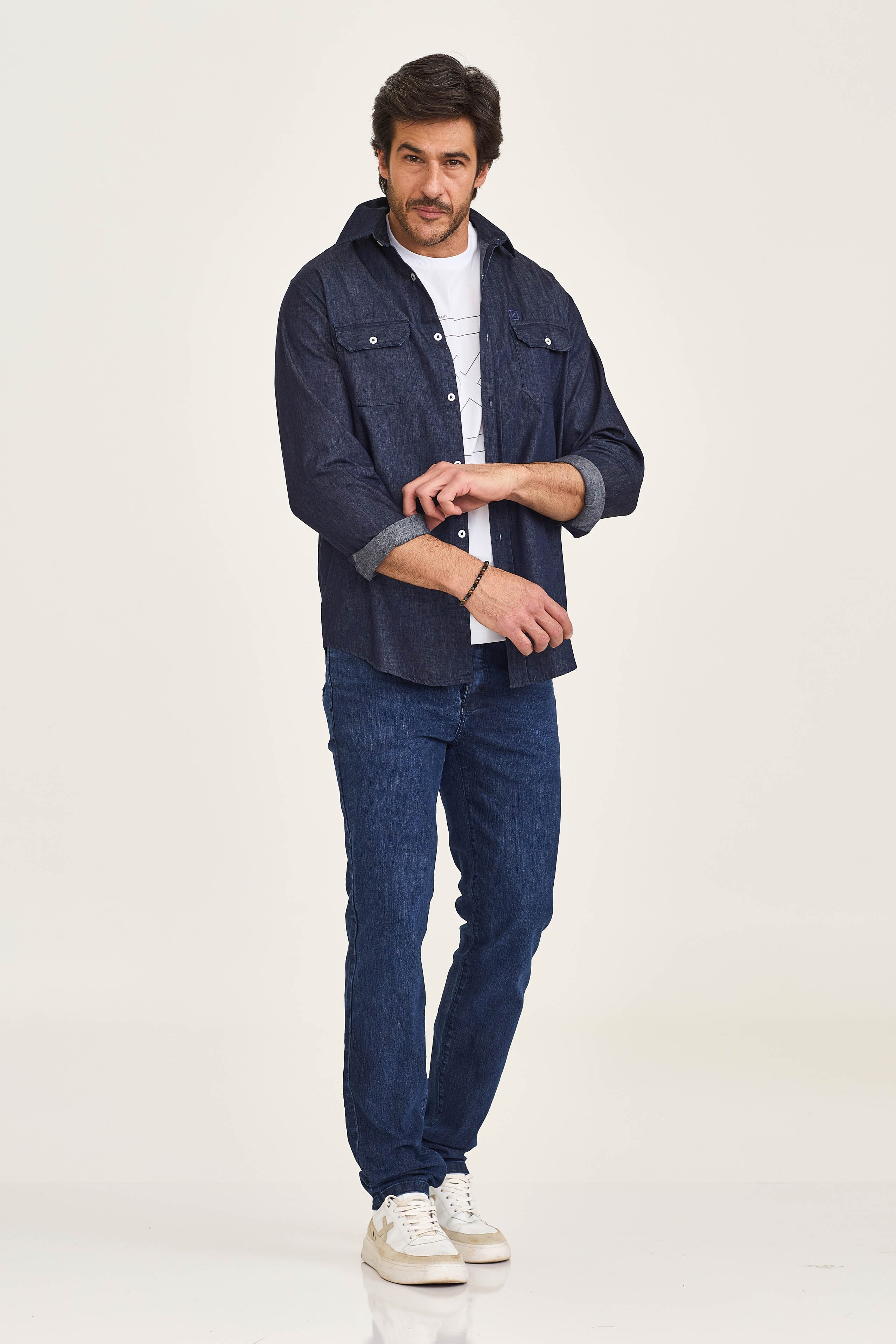 CAMISA REGULAR JEANS BORDADA 29221L