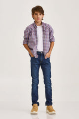 CAMISA TRICOLINE REGULAR BORDADA 29236Li INFANTIL