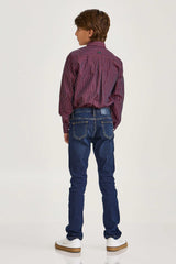 CAMISA REGULAR TRICOLINE BORDADA 29237Li INFANTIL