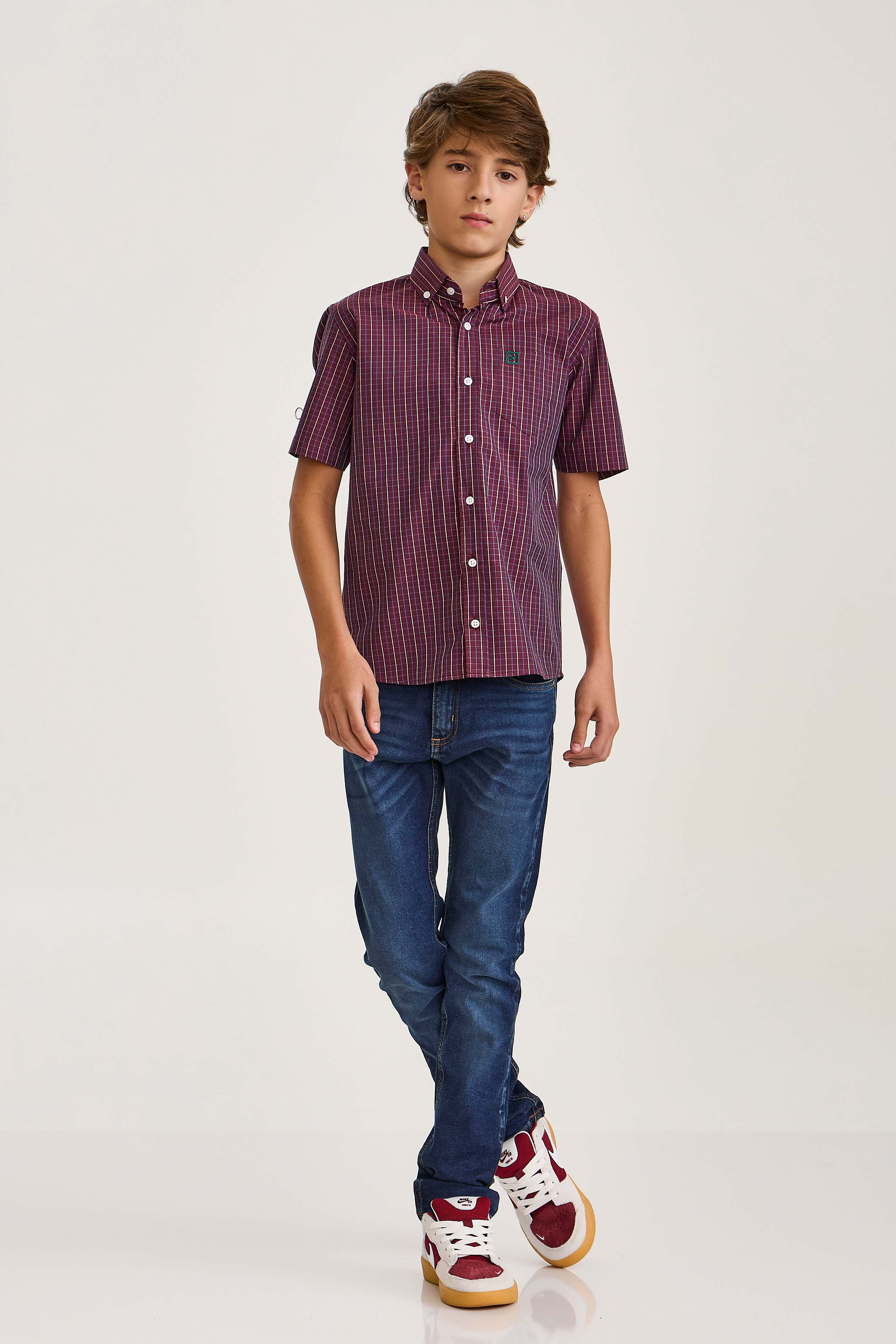 CAMISA REGULAR TRICOLINE BORDADA 29238Ci INFANTIL