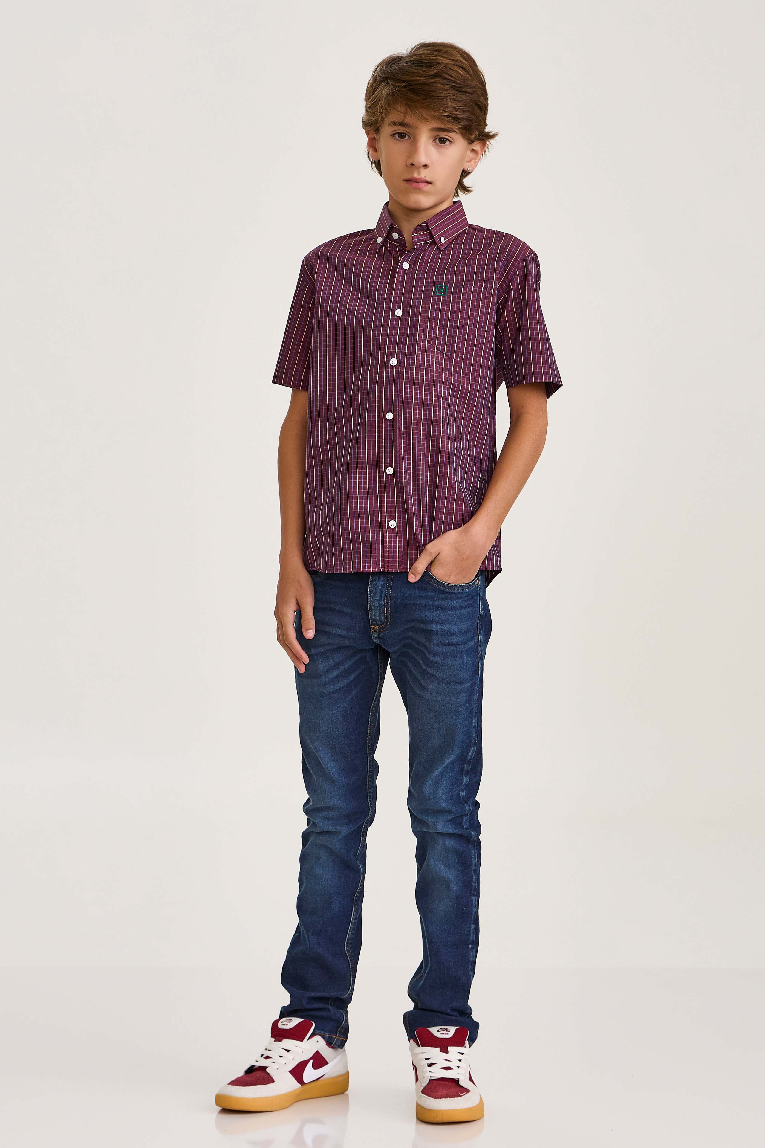 CAMISA REGULAR TRICOLINE BORDADA 29238Ci INFANTIL