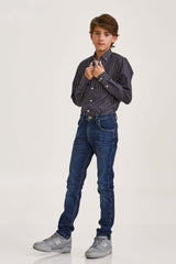 CAMISA REGULAR TRICOLINE BORDADA 29239Li INFANTIL