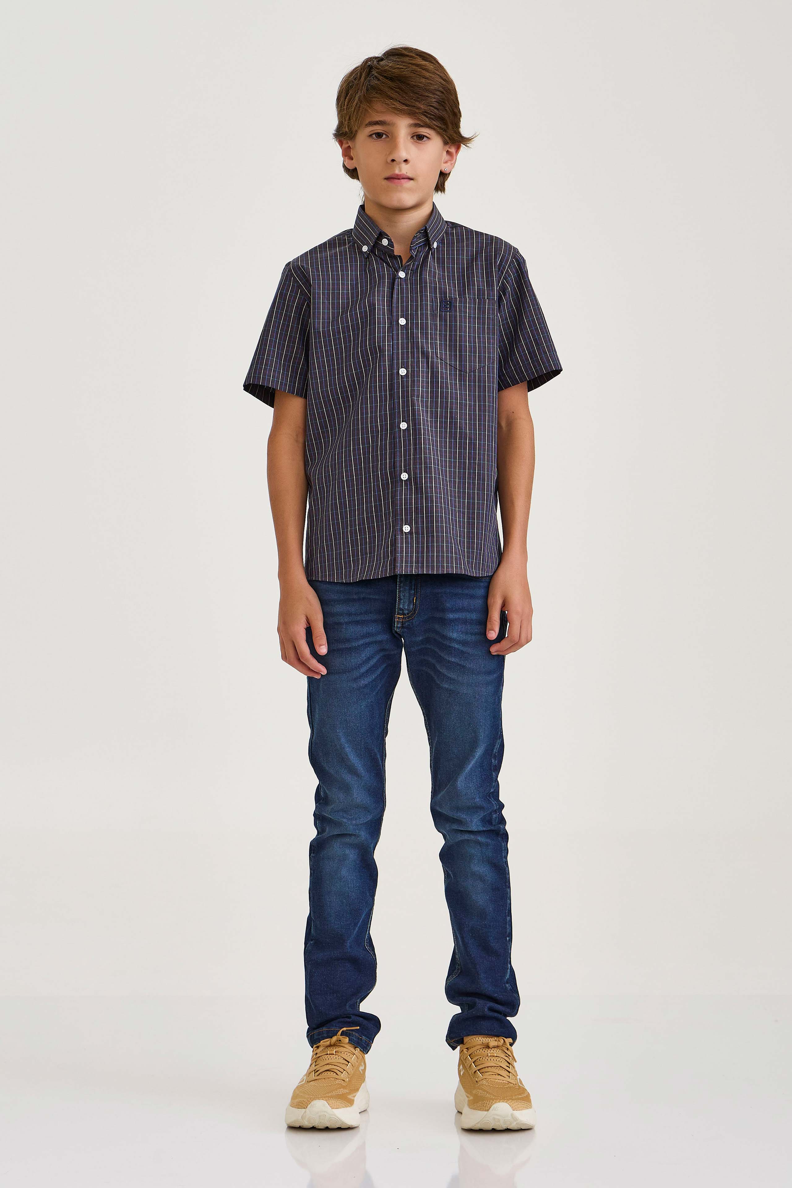 CAMISA REGULAR TRICOLINE BORDADA 29240Ci INFANTIL