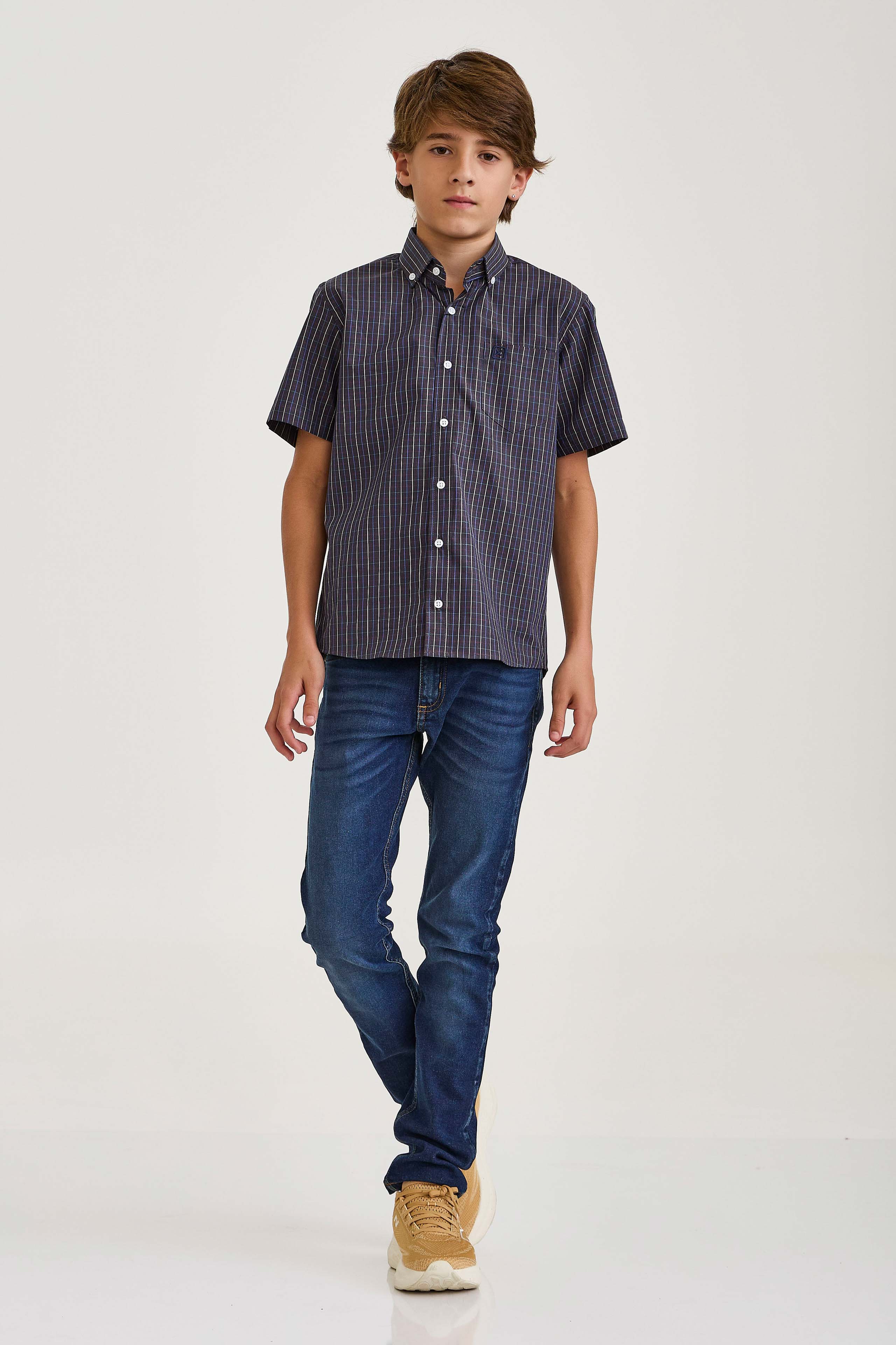 CAMISA REGULAR TRICOLINE BORDADA 29240Ci INFANTIL