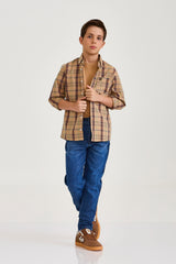 CAMISA REGULAR TRICOLINE BORDADA 29246Li INFANTIL