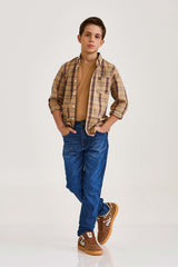 CAMISA REGULAR TRICOLINE BORDADA 29246Li INFANTIL