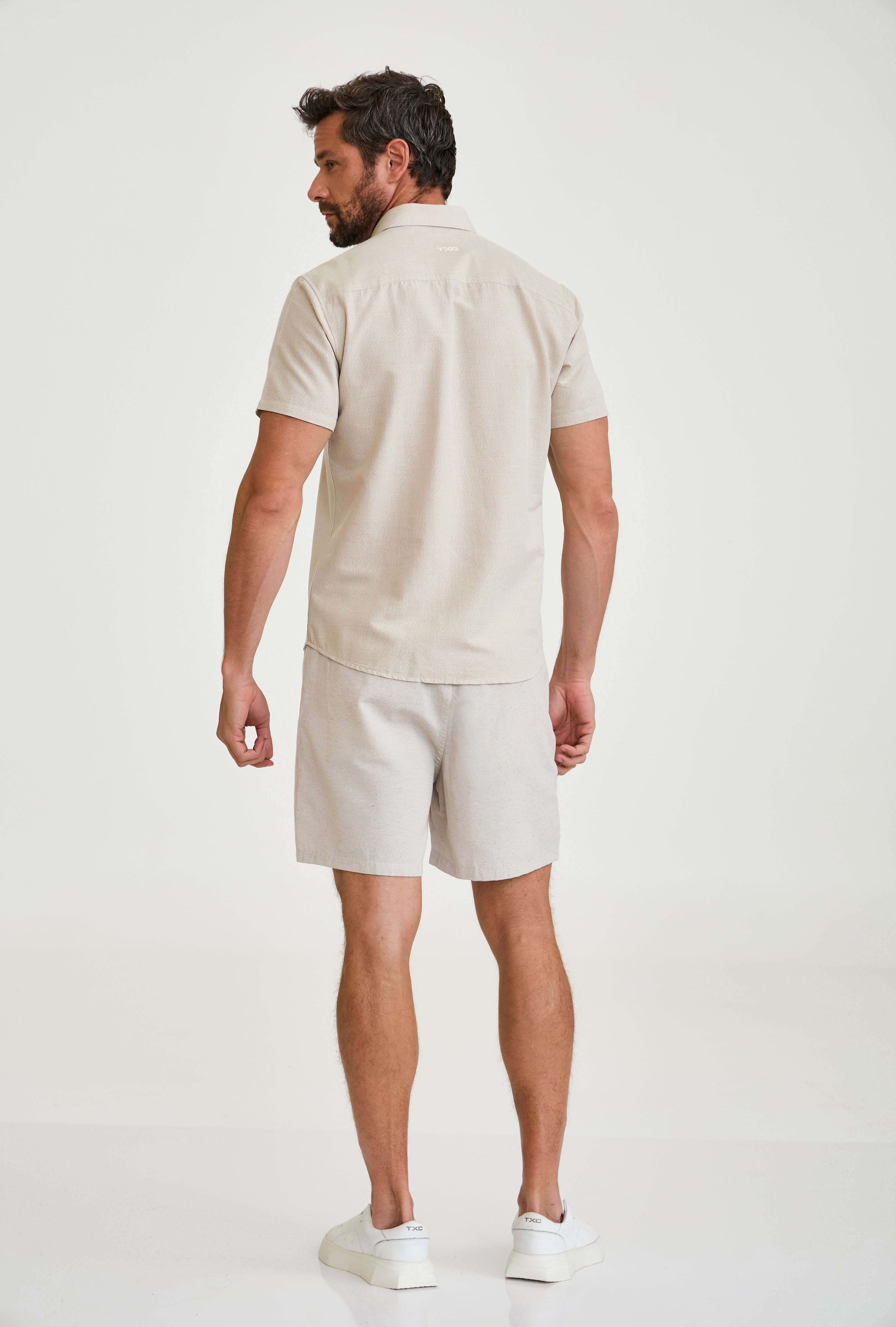 CAMISA CURTA SLIM MODAL BORDADO 29402C